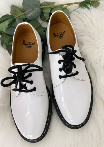 Dr. Martens 1461 Patent White Leather Lamper Oxfords Shoes 26754