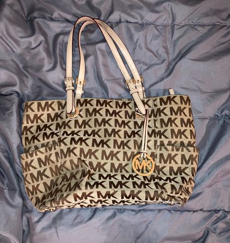 Michael Kors Jet Set Signature Logo Tote Handbag - Brown