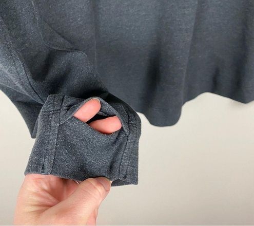 Lululemon cinch side charcoal gray zip up hoodie size 10 thumbholes - $49 -  From Lauren