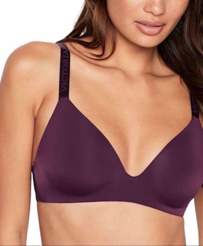 Victoria'S Secret Non Wired  The T-Shirt Smooth Logo Strap Lightly Lined Non  Wired T-Shirt Bra Kir Purple - Womens · Clean Livin Life