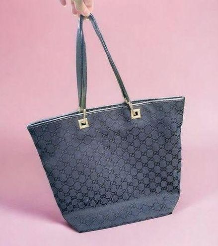 GUCCI GG Canvas Tote Bag Pink Gold Authentic