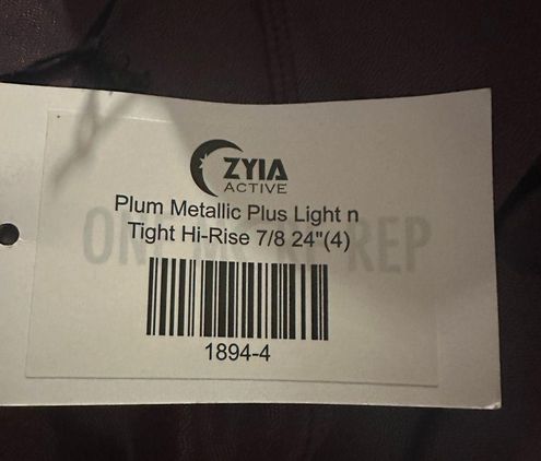 Zyia Active Plum Metallic Plus Light n Tight Hi-rise 7/8 Legging size 20