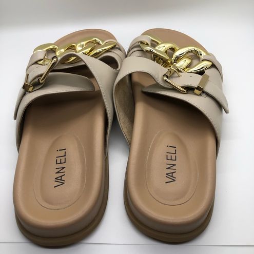 Vaneli Womens Farasy Soft Beige Nappa Sandals Size 9 - $21 - From