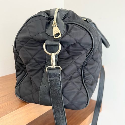 Steve Madden black large weekender quilted travel bag - $48