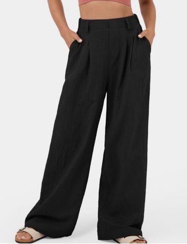 Halara High Waisted Plicated Side Pocket Wide Leg Solid Palazzo Casual Pants  - $35 New With Tags - From Stacy