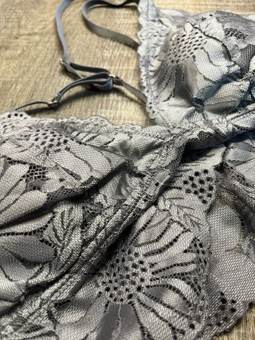 Aerie Garden Party Strappy Lace Bralette Gray Size L - $12 (70% Off Retail)  - From Eryn