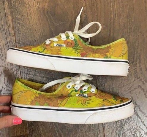 Sunflower Vincent Van Gogh Yellow/Green Shoes Rare Size 5 $140 - From Crystal
