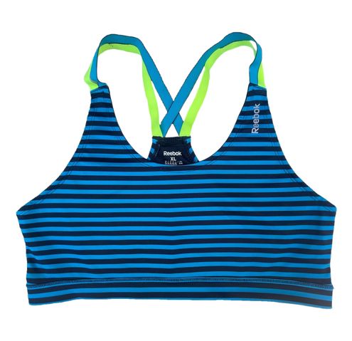 Reebok Blue Striped Sports Bra Size XL - $20 - From Julz