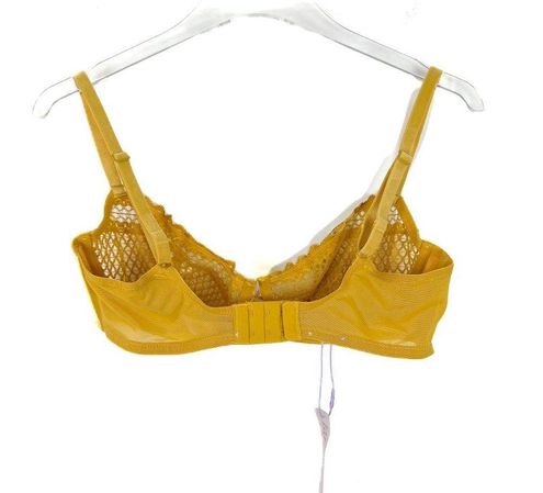 NWT Savage x Fenty Velvet Vixen Unlined Balconette Bra Honeycomb Yellow  Size 36D - $33 New With Tags - From Laura