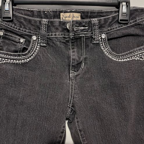 Earl jeans black with rhinestone embellishments size 4p - $32