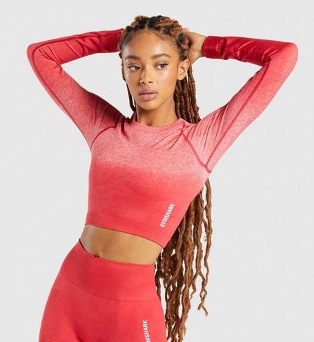 Gymshark, Tops, Gymshark Adapt Ombre Seamless Long Sleeve Crop Top