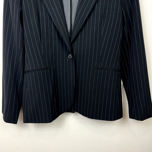 Black & White Norma Kamali Women's Blazer Cropped Pant Suit Set Size 18  Black White Pinstripe - $130 - From Paula