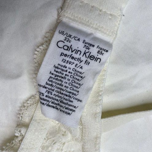 Calvin Klein Perfectly Fit White Ivory Lace Push-up Bra #F2597