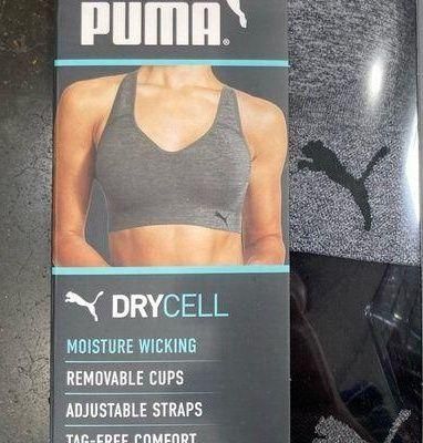 PUMA 2 Pack Seamless Performance Sports Bra, Moisture Wicking