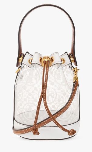 T Monogram Clear Bucket Bag, Handbags