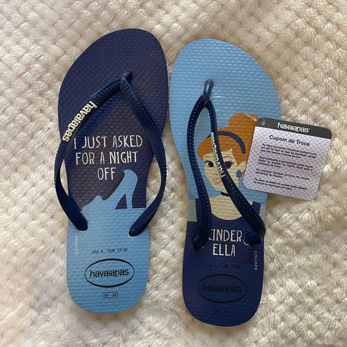 Havaianas Cinderella Flip Flops Blue Size 6 14 New With Tags