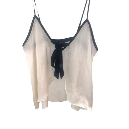 Chelsea28 Love Notes Ivory Black Satin Flyaway Tie Front Sleep Camisole Top  Multiple - $7 - From Milreca