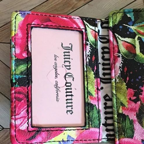 Juicy Couture Small, Black, Pink & Green Floral Credit Card Wallet, Tab  Closure Multiple - $17 New With Tags - From Dahnya