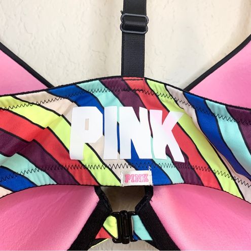 PINK Victoria's Secret Ultimate Strappy Front Sports Bra Wild