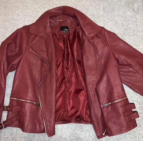ana red leather jacket