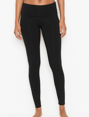 Victoria's Secret Victoria'a Secret Foldover Logo Leggings Black Size M -  $16 (60% Off Retail) - From Jenna