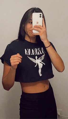 Tilly's Nirvana Cropped Graphic Band T-Shirt Black - $17 (41% Off Retail) -  From Andrea