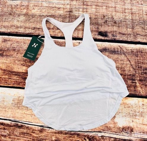 Halara Yoga Tank Top Small White Round Neck Racerback Tie Up Cropped NWT -  $22 New With Tags - From Kathleen