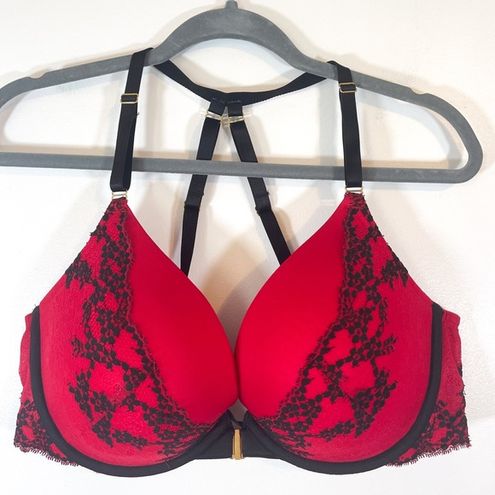 Front-Close Strappy Lace Boost Plunge Bra