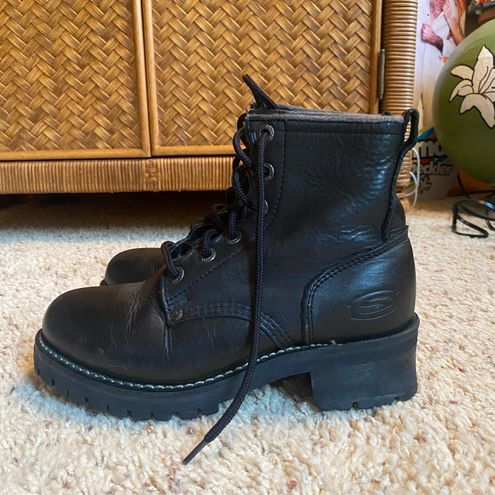 Permuta computadora Ladrillo Skechers Vintage 90s Black Leather Combat Boots Size 7.5 - $65 - From Jenna