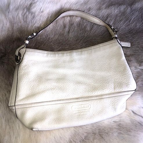 coach white leather shoulder bag
