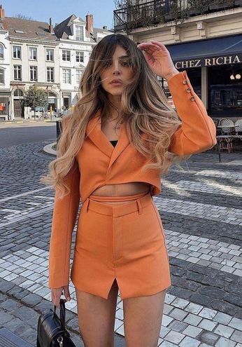 Orange Tangerine Viva Blazer & Bralette