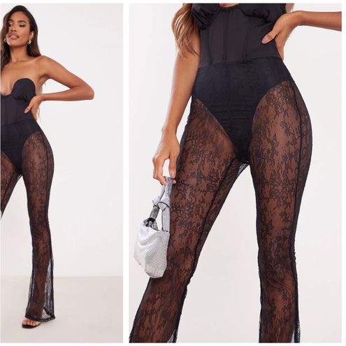 Black Corset Sheer Lace Jumpsuit