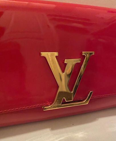 Louis Vuitton Red Vernis Leather Louise Clutch Bag - Yoogi's Closet