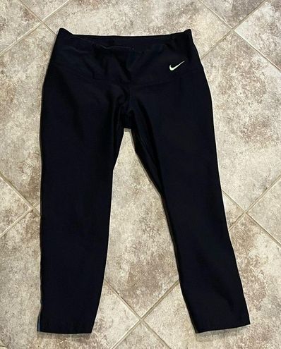 Nike Dri Fit low rise crop capri leggings black blue green mesh xs 19”  inseam - $23 - From Julie