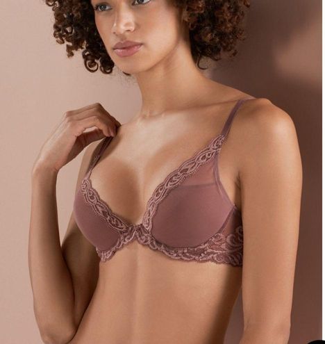 Natori Feathers Contour Plunge Bra Basics Lined Cinnamon Brown Size 34DDD  EUC - $18 - From Jade