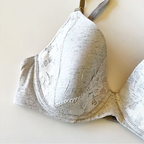 Soma Embraceable Perfect Coverage Size 36C Gray Cotton T-shirt Bra Lace  Trim - $26 - From Molly