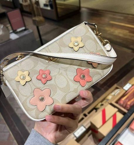 Coach 2023-24FW Coach Nolita 19 In Signature Canvas With Floral Applique in  2023