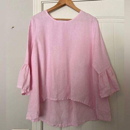 Bryn Walker Fran Linen Lagenlook Blouse Light Pink Size M - $59 - From Anna