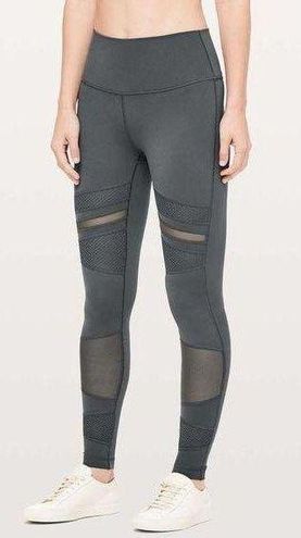 Lululemon Wunder Under High-Rise Leggings Mix & Mesh 28 inch size 6 Gray -  $50 (48% Off Retail) - From Krista