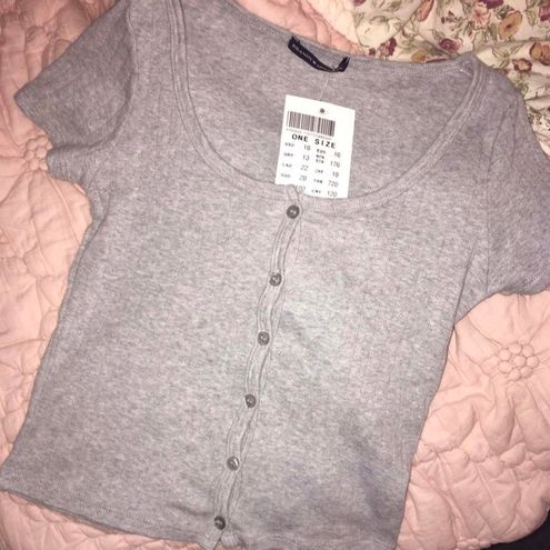 Brandy Melville Ribbed Grey Zelly Top Gray 24 From Victoria