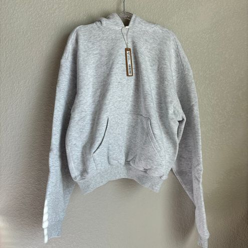 Track Cotton Fleece Oversized Hoodie - Light Heather Grey - M at Skims