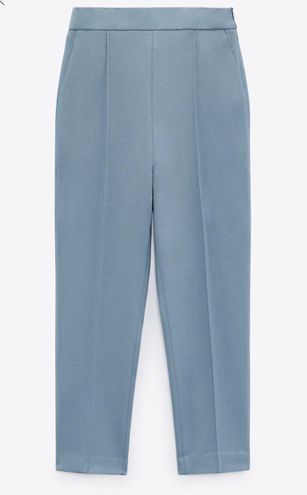 ZARA Small High Waisted Straight Cut Pants - Blue/steel Blue - $65 New With  Tags - From T