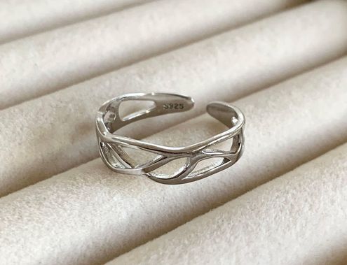 Silver net ring