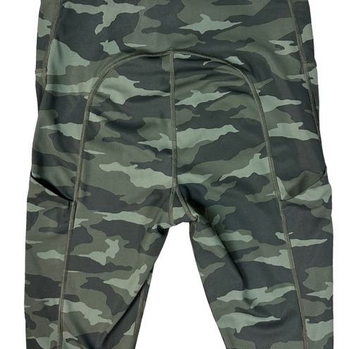 Athleta Ultimate Stash Pocket 7/8 Tight, Olive Camo Camouflage Leggings  Small Green - $35 - From Gina