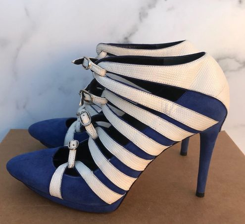 Balenciaga pointy-toed multi-strap Mary-Jane stiletto pumps sandal IT 37 US  7 Blue - $178 (80% Off Retail) - From J