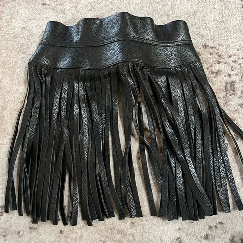 BCBGMAXAZRIA Leather Fringe Belt 75 From Angelica