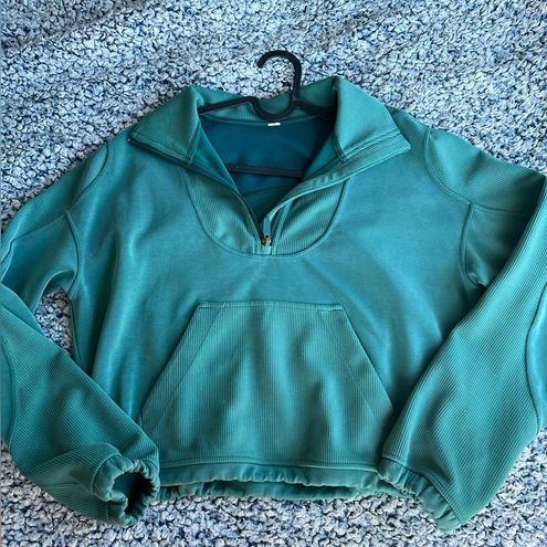 Lululemon brushed softstreme ribbed half zip jasper size 6 - $124 - From  Maya