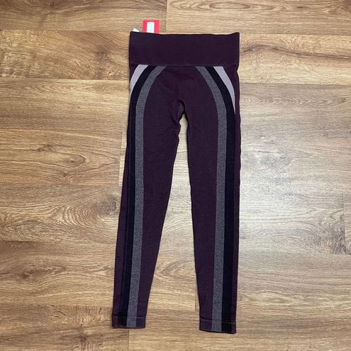 SPANX Seamless Track Stripe Leggings Jammy Plum XS - Regular