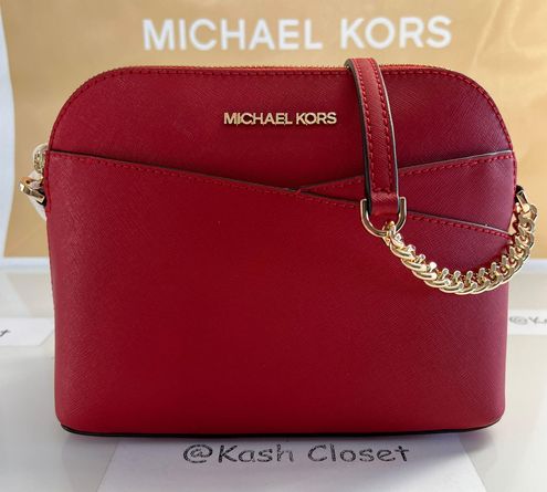 Michael Kors Jet Set Travel Medium Logo Dome Crossbody Bag - Flame Red -  $129 (60% Off Retail) New With Tags - From Kash