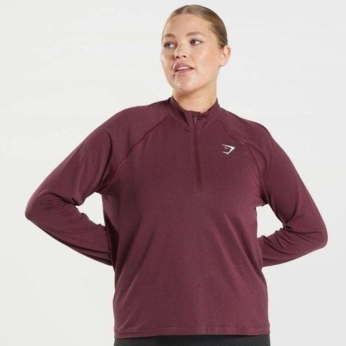 Gymshark NWOT Vital Seamless 2.0 1/2 Zip Pullover - Baked Maroon Marl Size  XS - $78 New With Tags - From Melissa